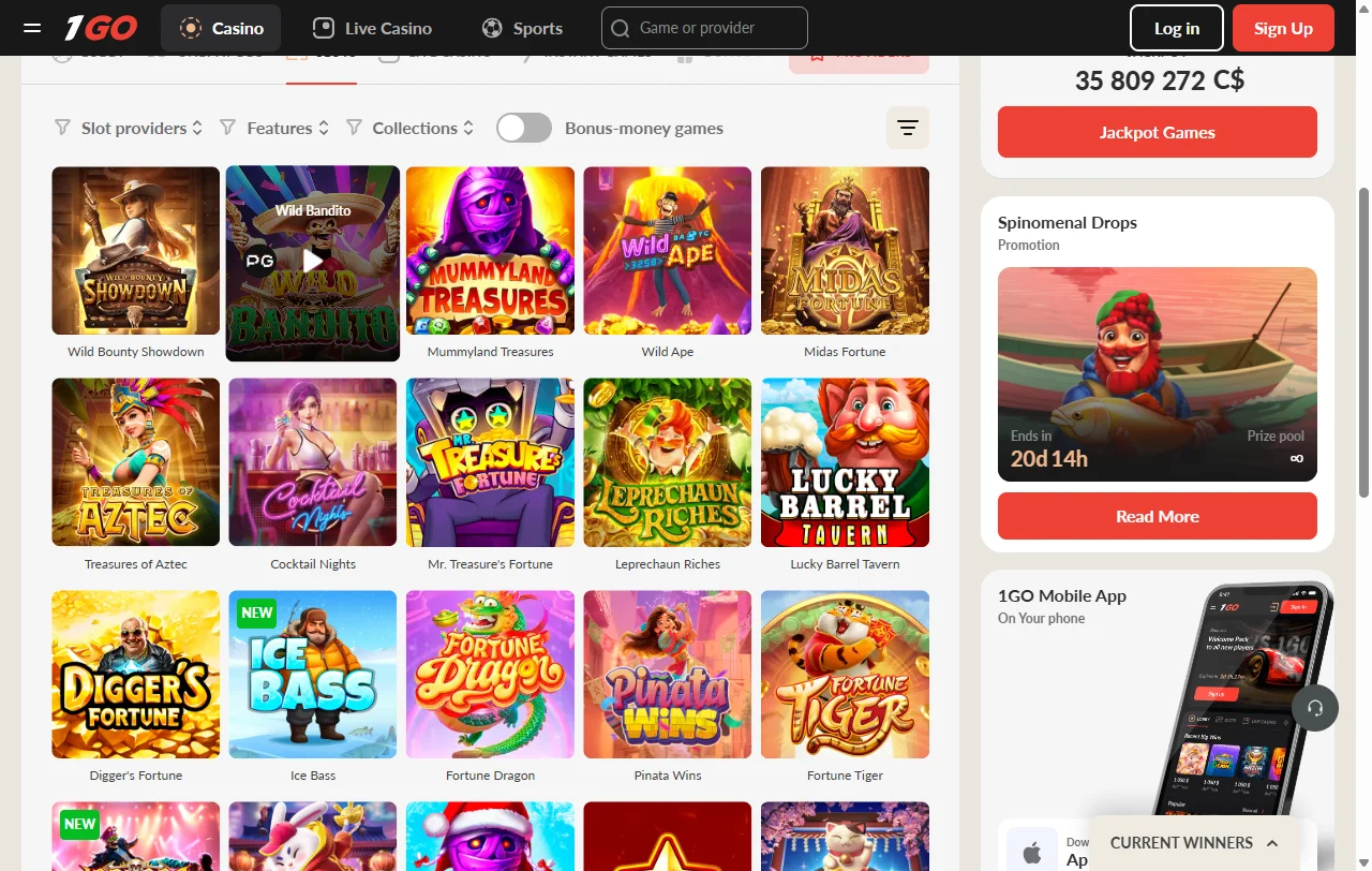1Go Casino bonos, promociones y condiciones de bienvenida