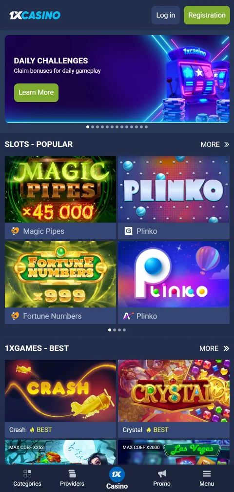 Juego móvil responsive 1xCasino España accesible