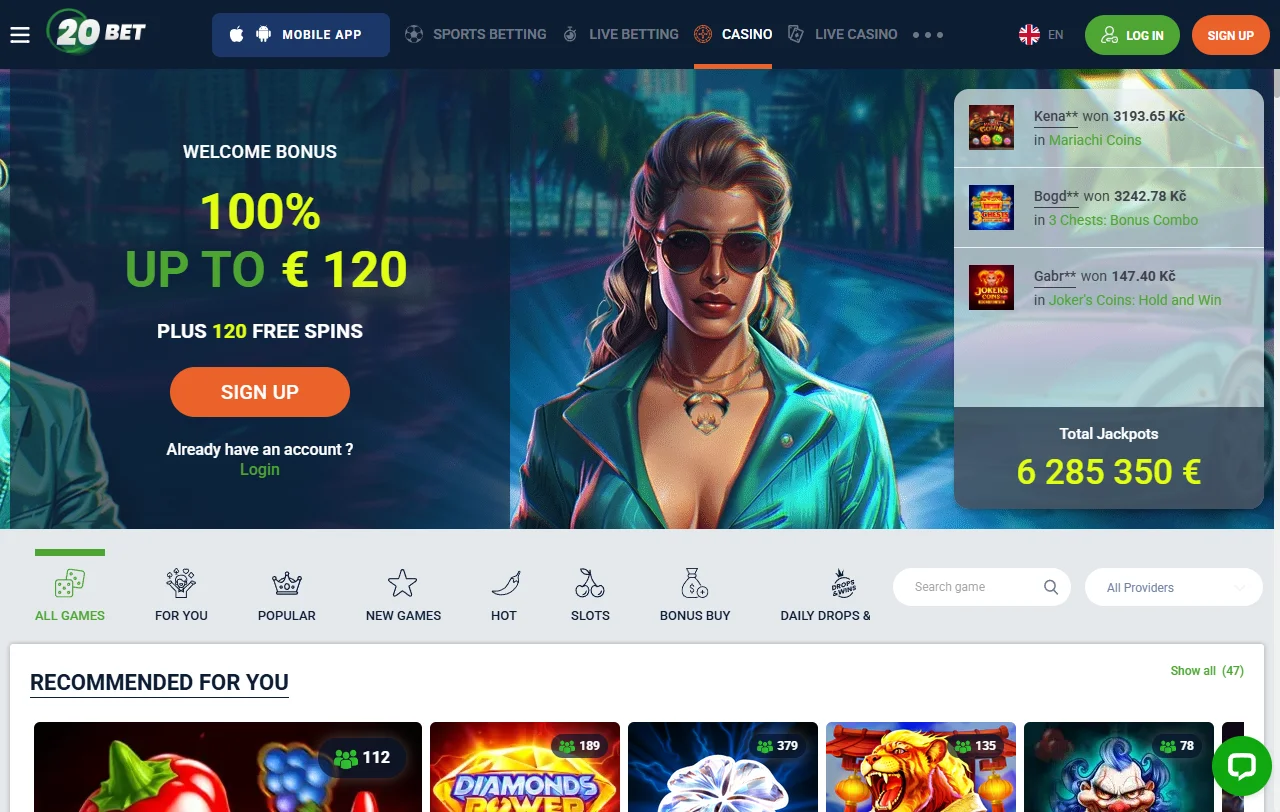 Bonos promociones bienvenida disponibles 20bet casino España