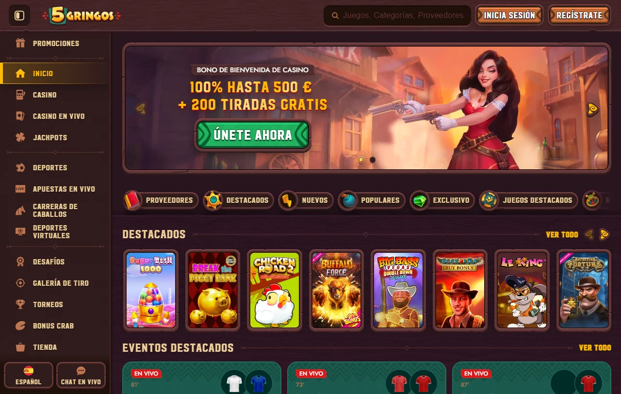 5Gringos Casino análisis completo con juegos, pagos y soporte para España