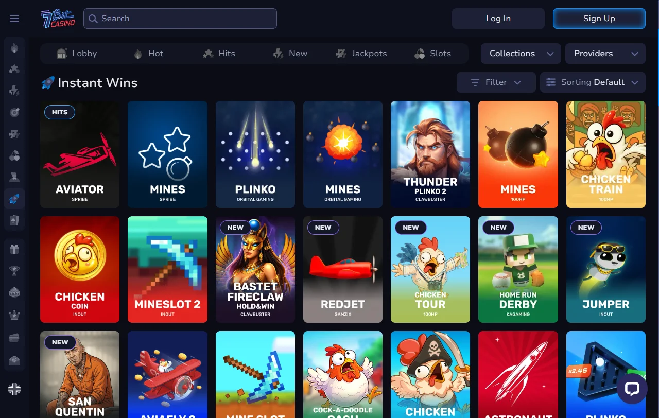Slots tragaperras mesas disponibles 7Bit Casino España catálogo