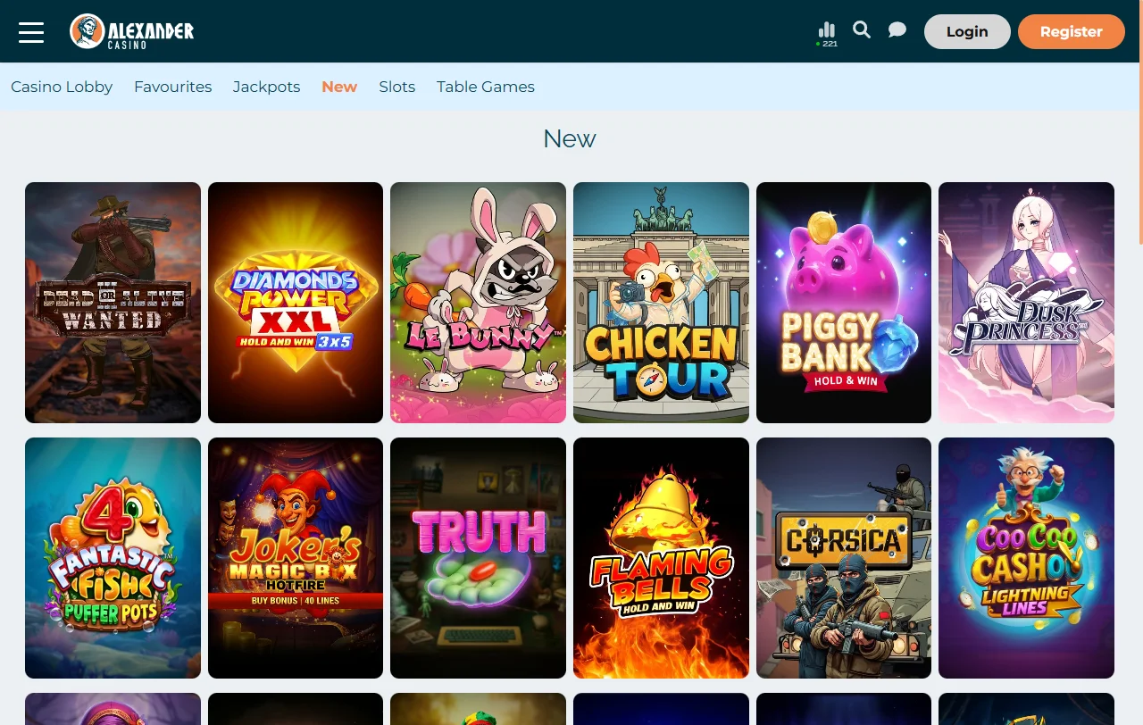 Promociones y bonos bienvenida Alexander Casino España detallados