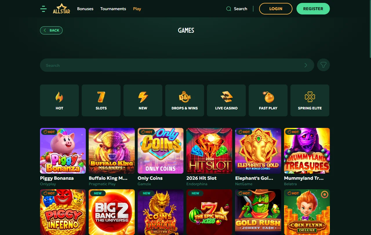 Bonos bienvenida promociones vigentes AllStar casino España ofertas