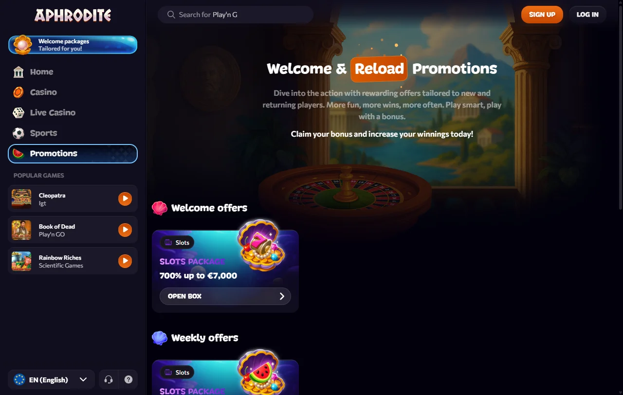 Aphrodite casino bonos, promociones y condiciones de bienvenida