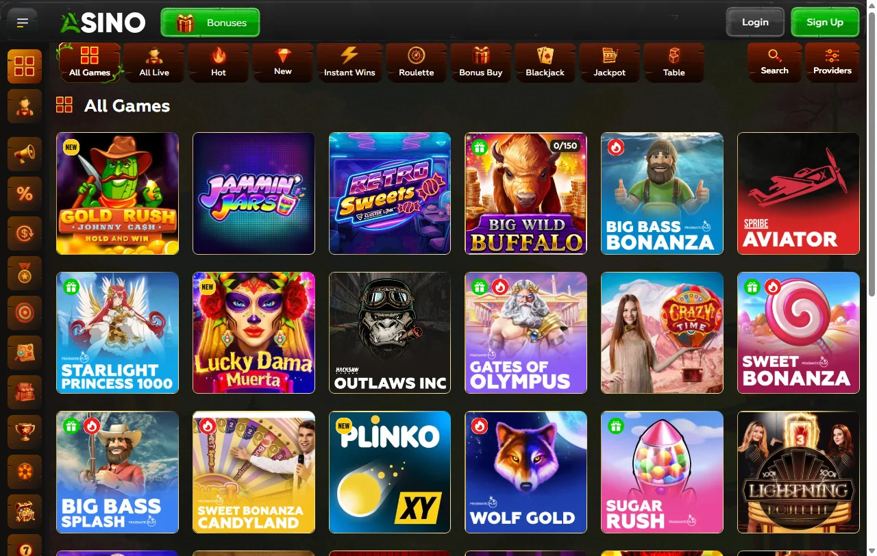 Asino Casino juegos y variedad de entretenimiento online