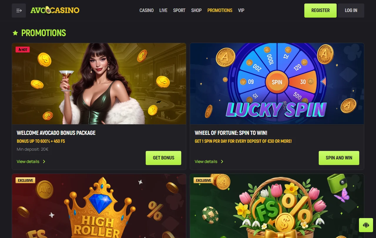 Bonos bienvenida promociones en AvoCasino casino España