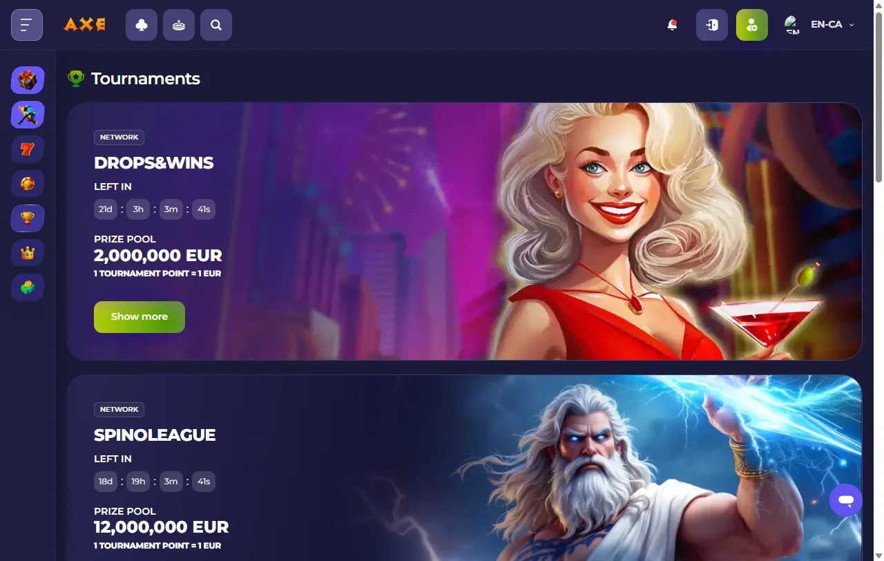 Promociones bonos bienvenida Axe Casino España detalladas