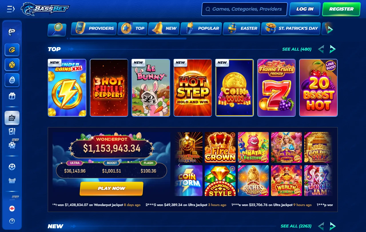 Slots tragaperras mesas BassBet casino España catálogo entretenimiento
