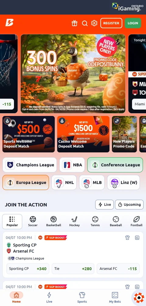 Acceso móvil responsive Betano Casino España optimizado