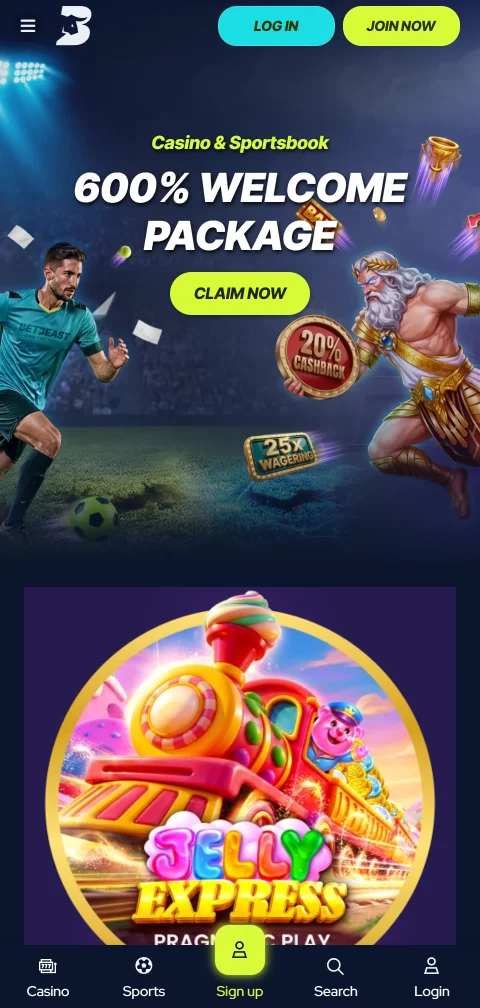 Acceso móvil de BetBeast Casino desde cualquier dispositivo