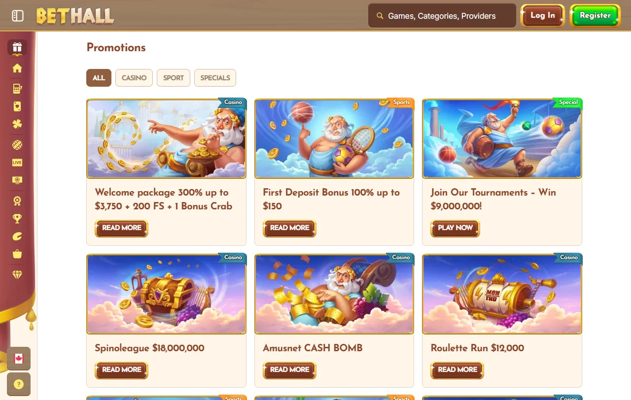Bonificación de bienvenida en BetHall casino España — ofertas de depósito inicial y giros gratis