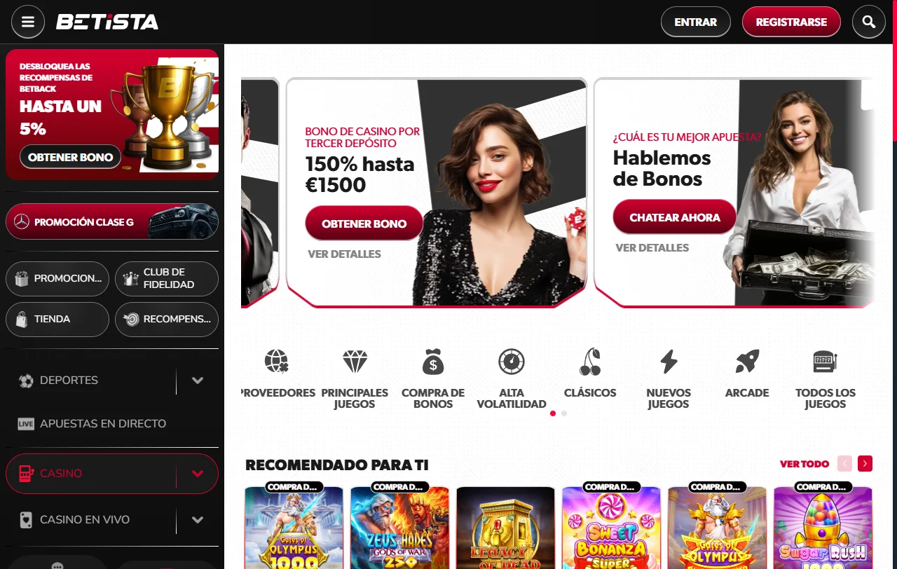 Ofertas de bono de bienvenida y promociones periódicas en Betista casino España