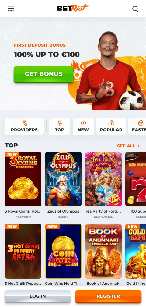 Depósitos y retiradas disponibles en BetRiot Casino