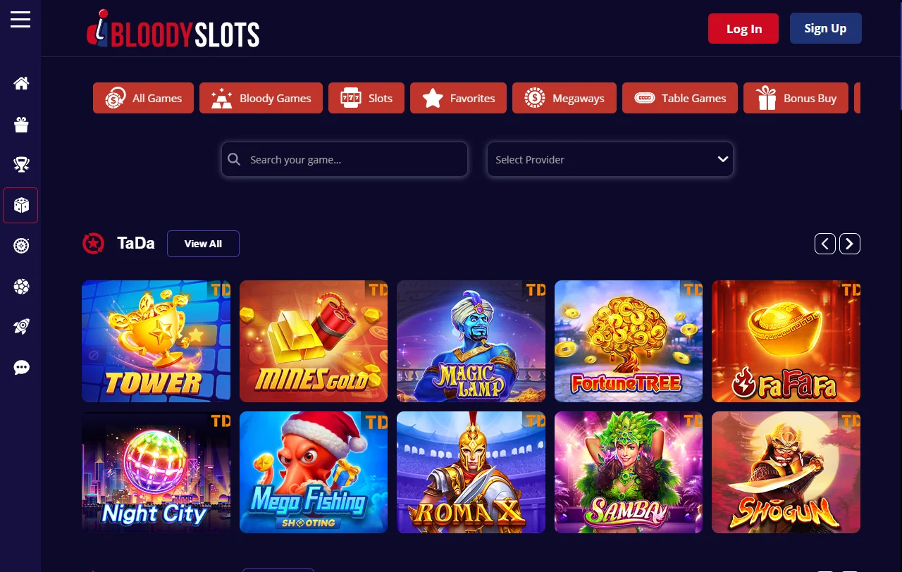 Bloodyslots Casino catálogo de slots y juegos en vivo