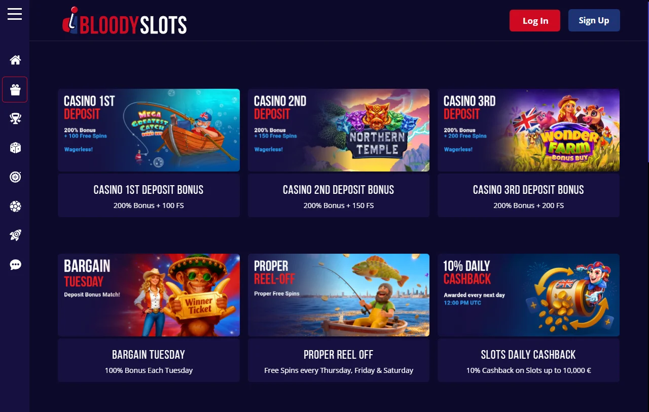 Bloodyslots Casino bonos, promociones y condiciones de bienvenida
