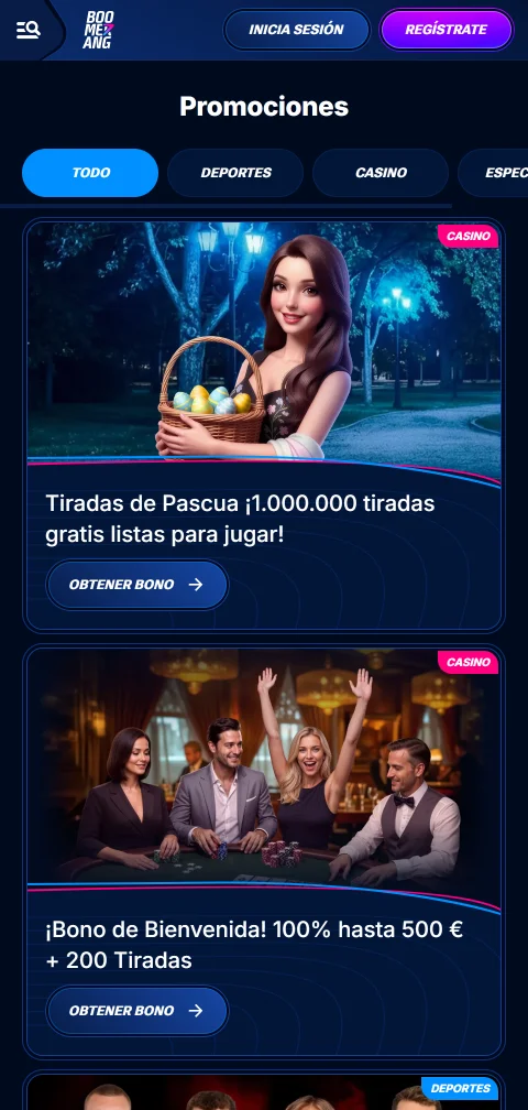 Métodos pago depósitos retiros Boomerang casino España