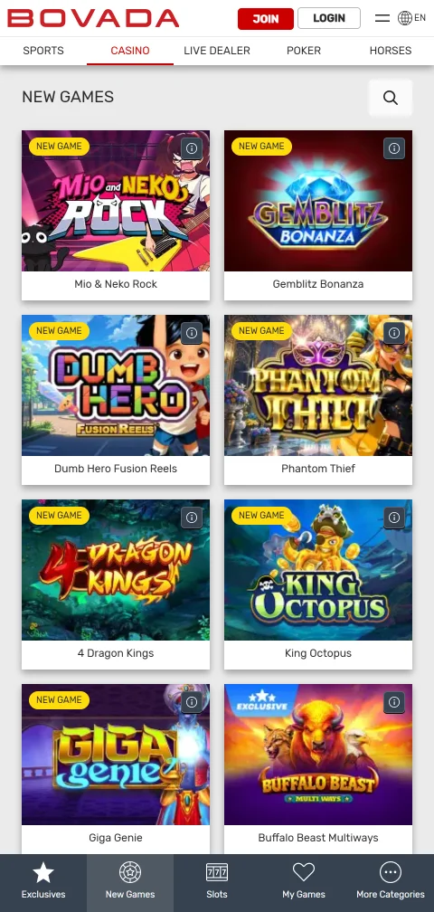 Bovada Casino con depósitos, retiros y métodos de pago