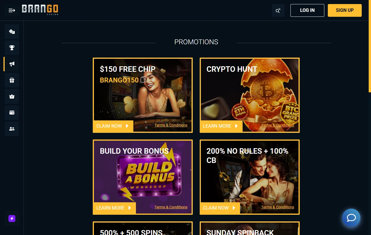 Bonos promociones bienvenida Brango Casino España detallados