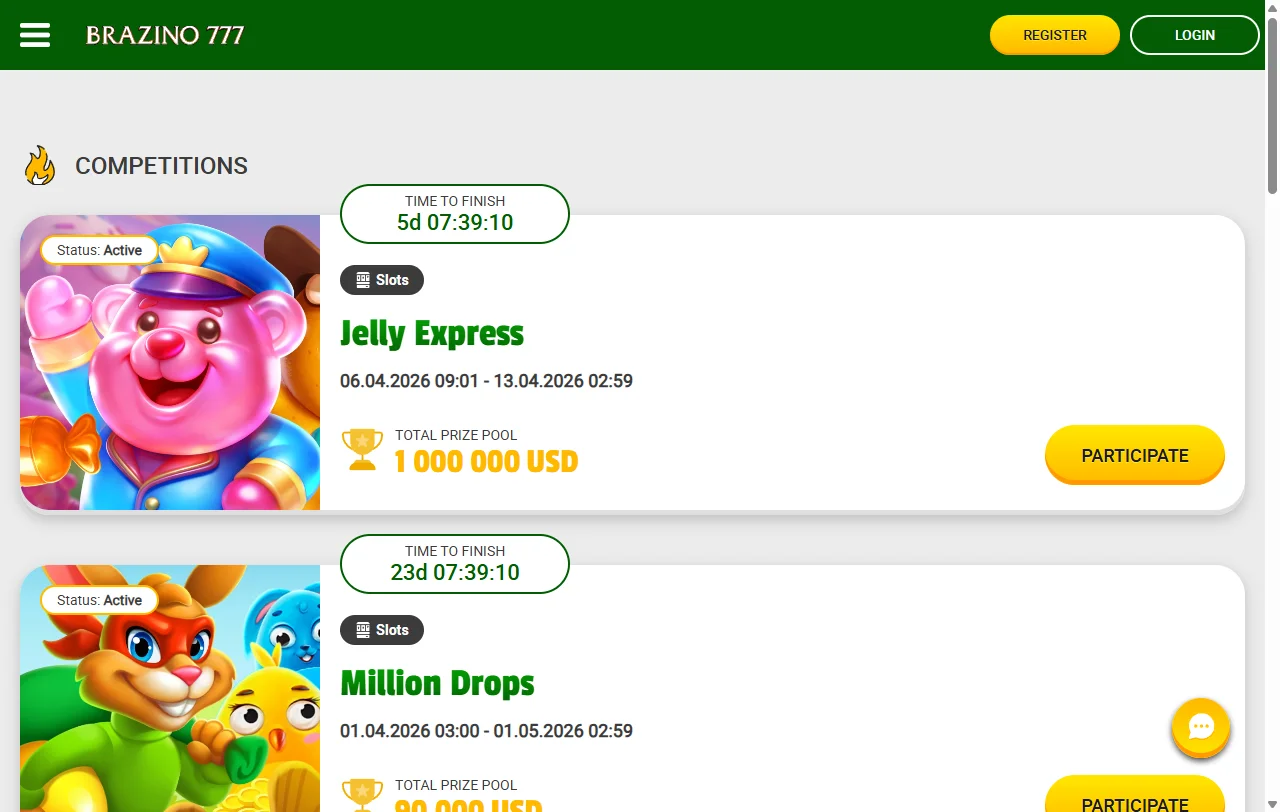 Selección juegos y proveedores en Brazino777 Casino España
