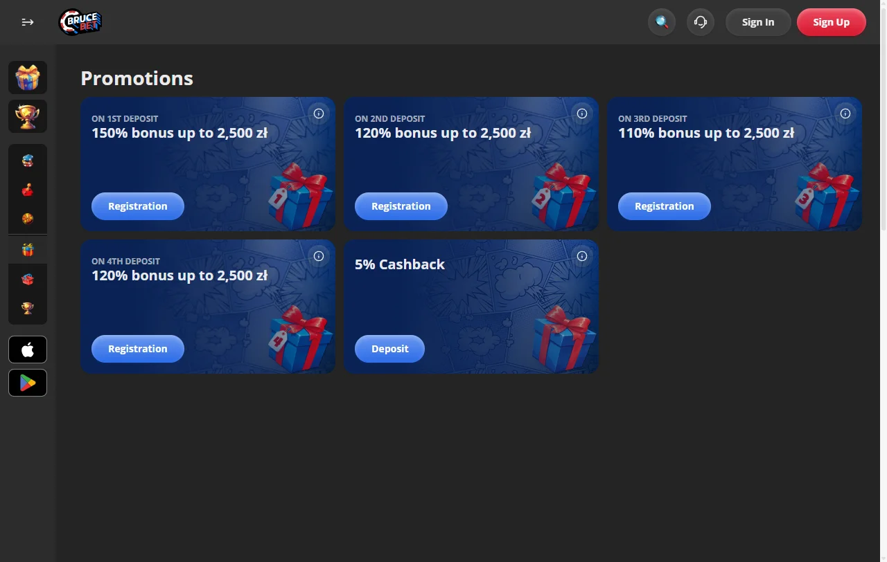 Ofertas bonos promociones BruceBet Casino España detalladas