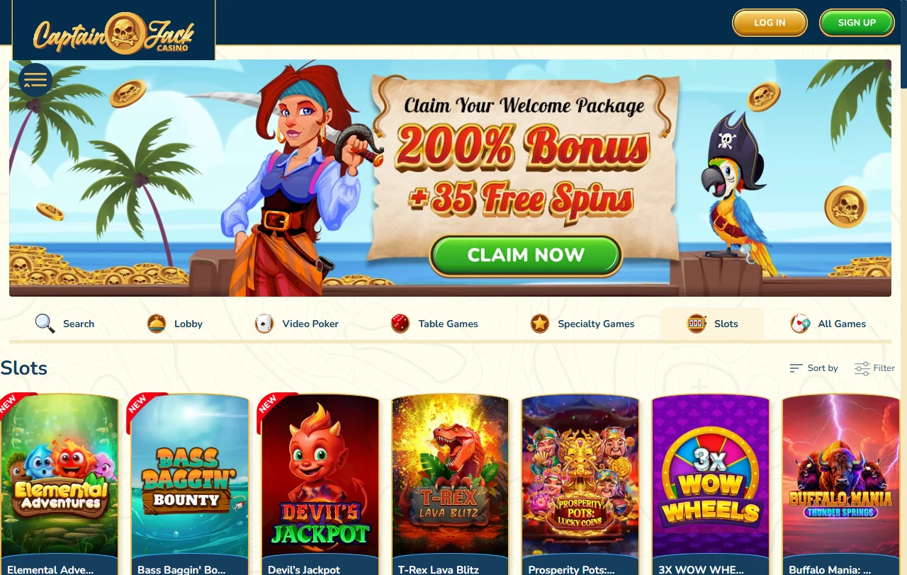 Captain Jack Casino juegos y oferta de entretenimiento online