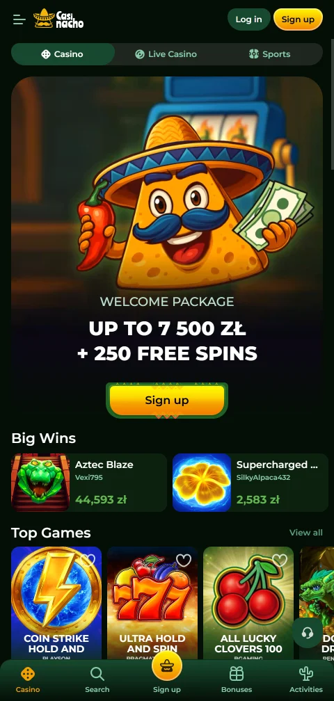 Versión móvil responsive Casinacho Casino España accesible