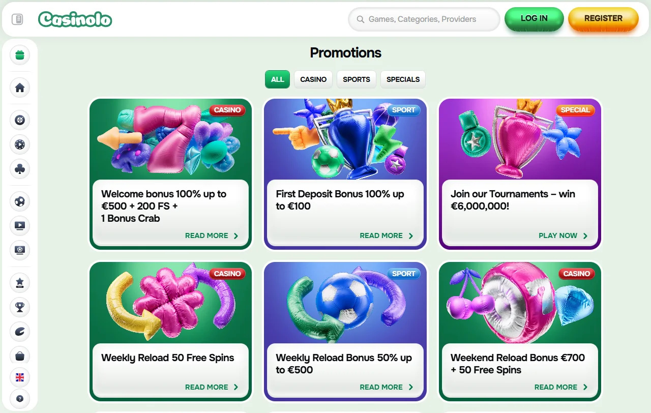 Promociones bonos bienvenida Casinolo casino España detallados