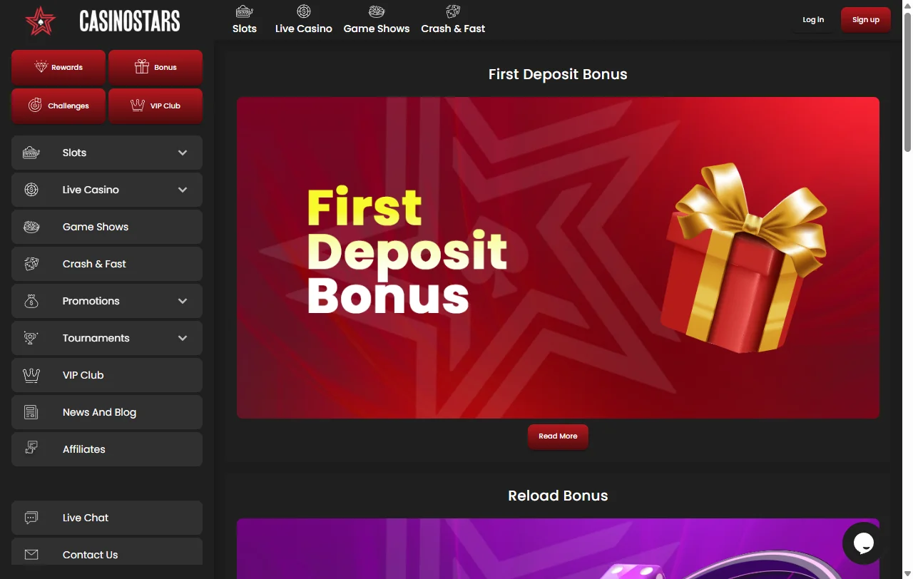 Slots tragaperras y juegos disponibles CasinoStars casino España catálogo