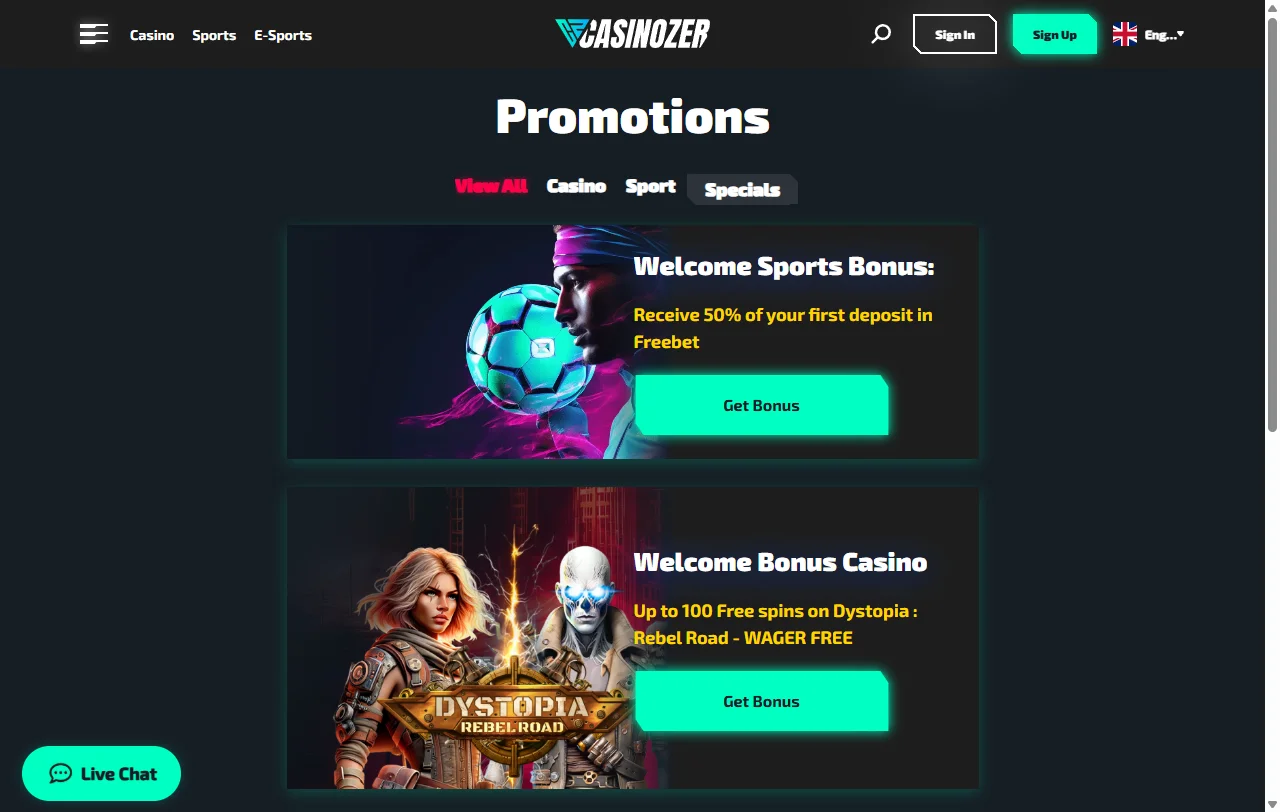 Bonos, promociones y condiciones de acceso en Casinozer casino