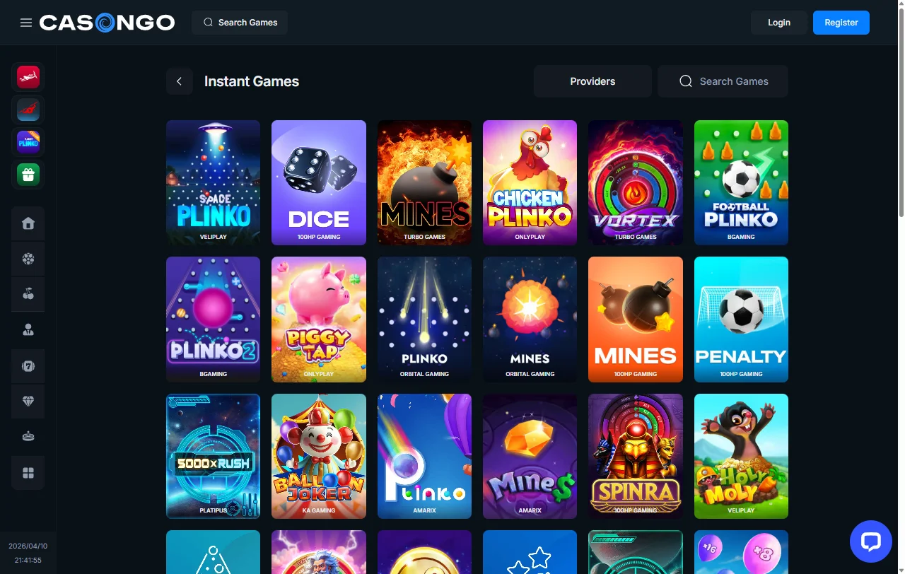 Catálogo slots y juegos en vivo Casongo Casino España
