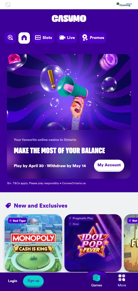 Experiencia móvil optimizada de Casumo Casino España funcionando completamente en navegador sin descarga