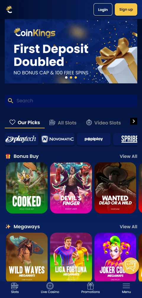 Depósitos retiros métodos pago CoinKings casino España
