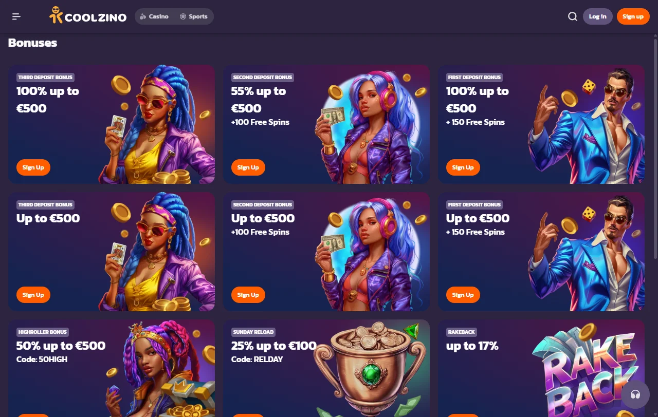 Coolzino Casino oferta de juegos y proveedores reconocidos