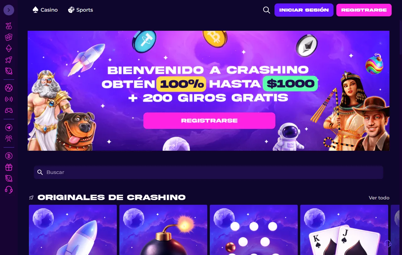 Análisis completo de Crashino casino España con características principales y propuesta de valor para jugadores españoles