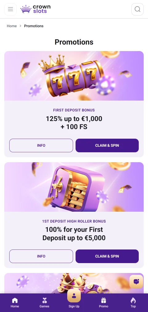 Acceso móvil optimizado CrownSlots Casino España smartphones