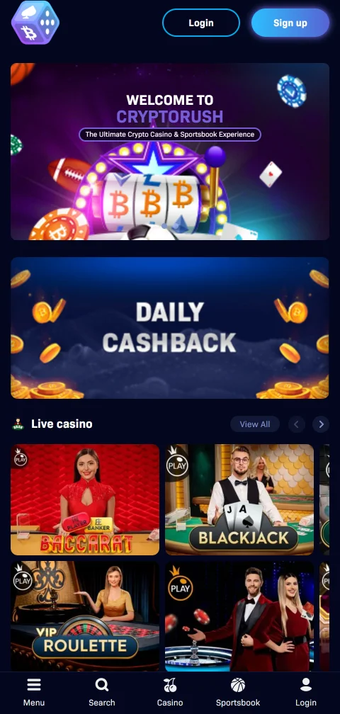 Acceso móvil optimizado CryptoRush casino España smartphones