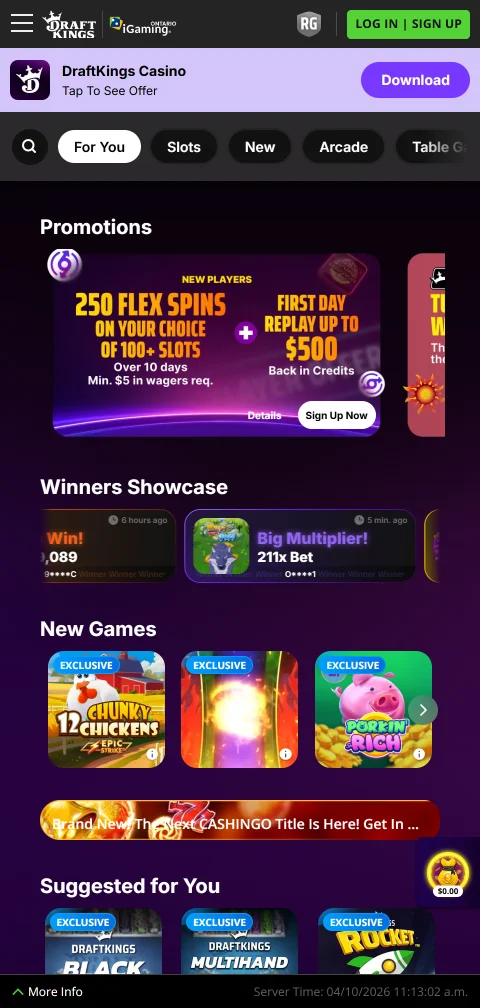 Experiencia móvil y acceso flexible en DraftKings Casino