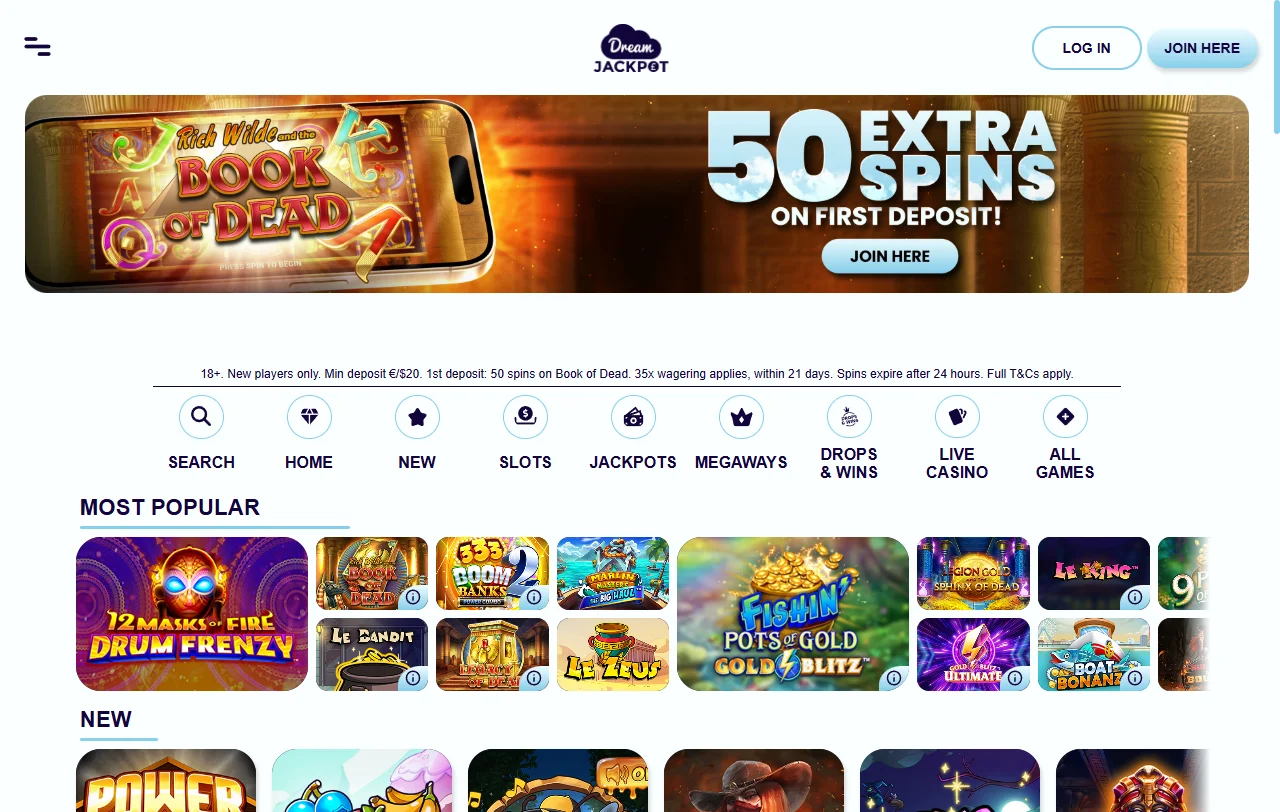 Dream Jackpot Casino análisis completo para jugadores de España