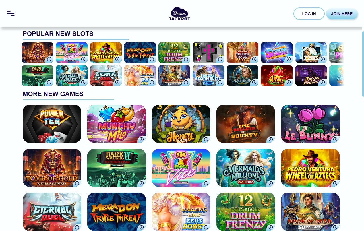 Bonos y promociones de Dream Jackpot Casino para nuevos usuarios