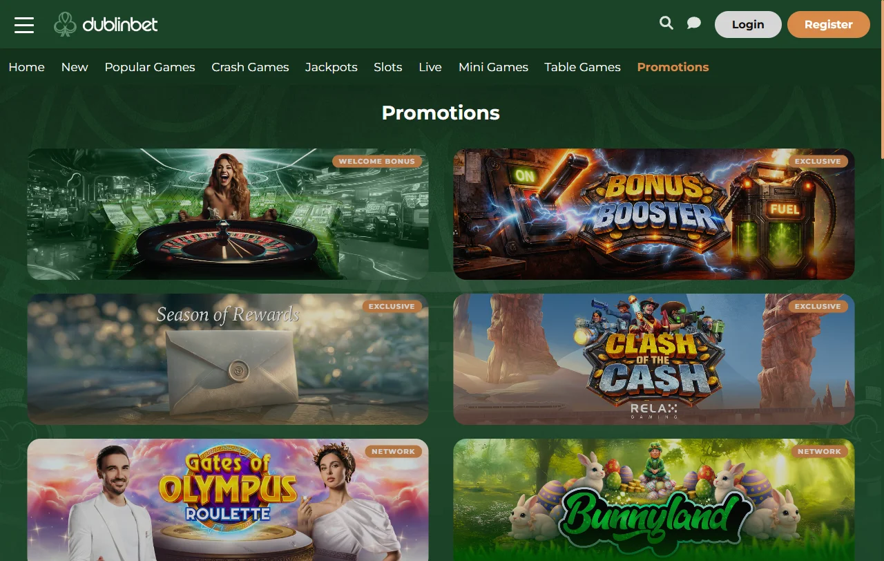 Bonos y promociones de DublinBet Casino para nuevos usuarios