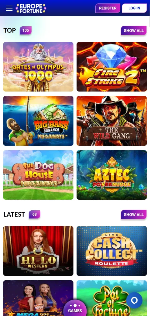 Europe Fortune Casino depósitos, retiradas y métodos de pago