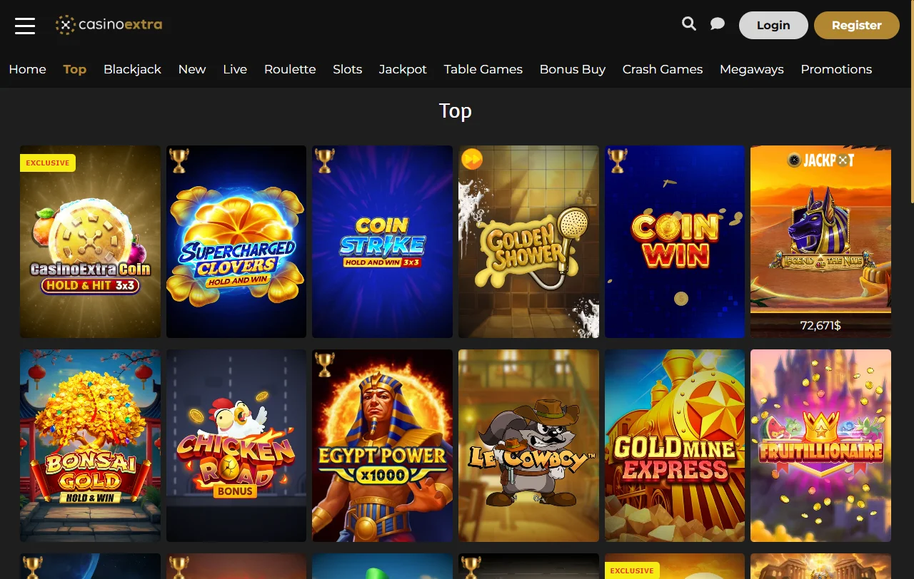 Slots y juegos disponibles en Casino Extra España