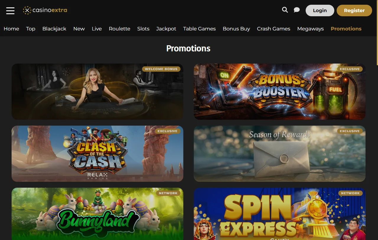 Bonos bienvenida promociones Casino Extra España