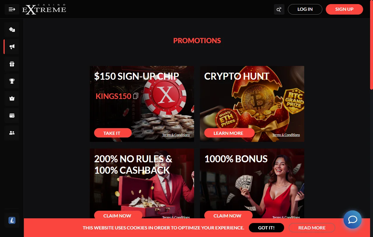 Selección juegos y proveedores en Extreme Casino España