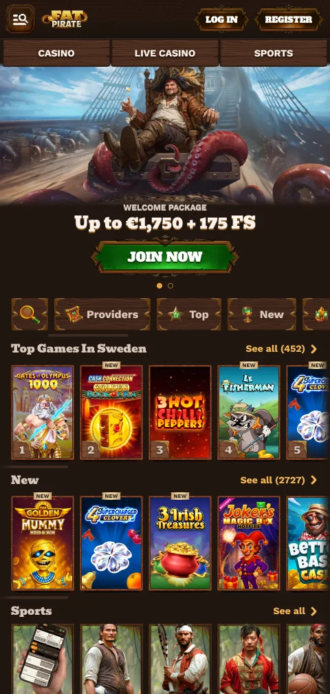 Experiencia móvil de Fat Pirate Casino en iPhone y Android