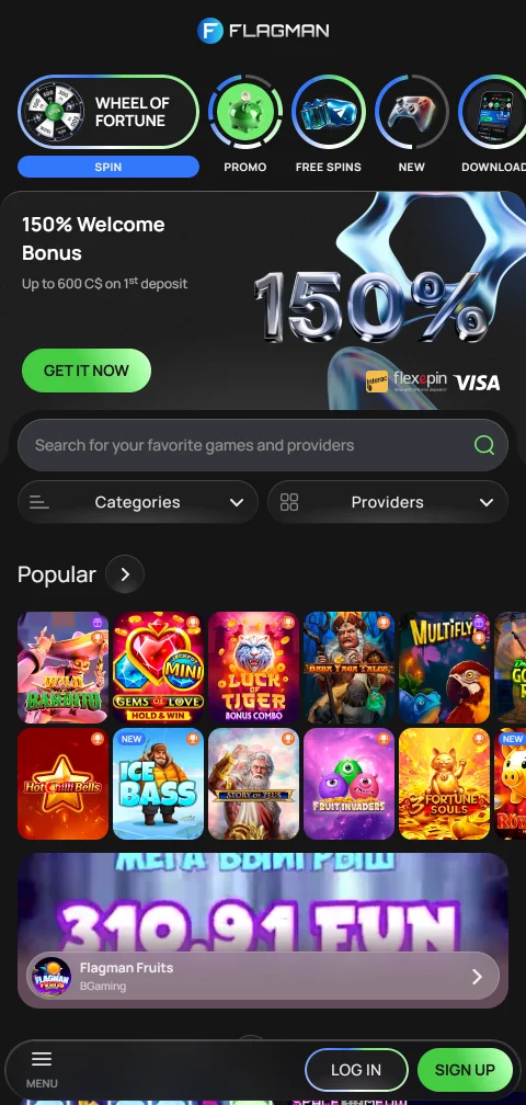 Acceso móvil optimizado de Flagman Casino para España