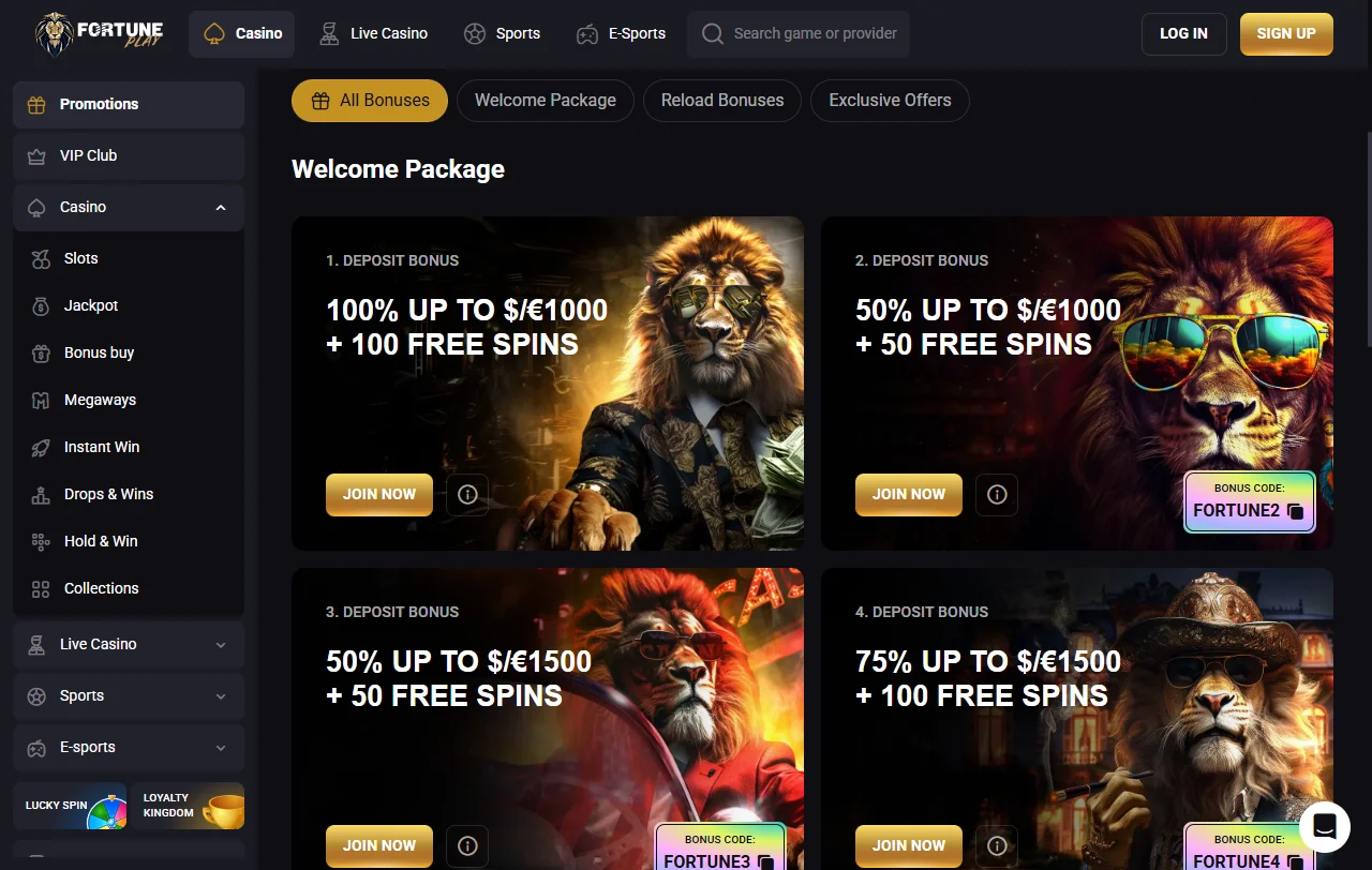 Selección juegos y proveedores en Fortuneplay Casino España