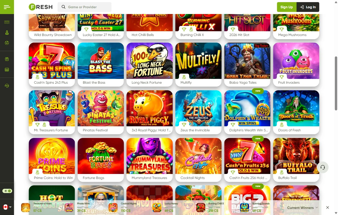 Promociones y bonos disponibles Fresh casino España