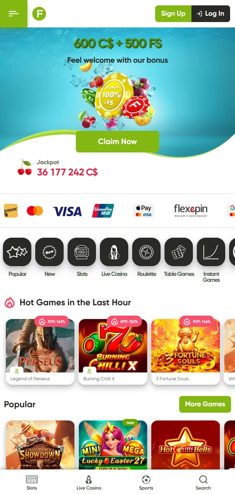 Juego móvil accesible en Fresh casino España