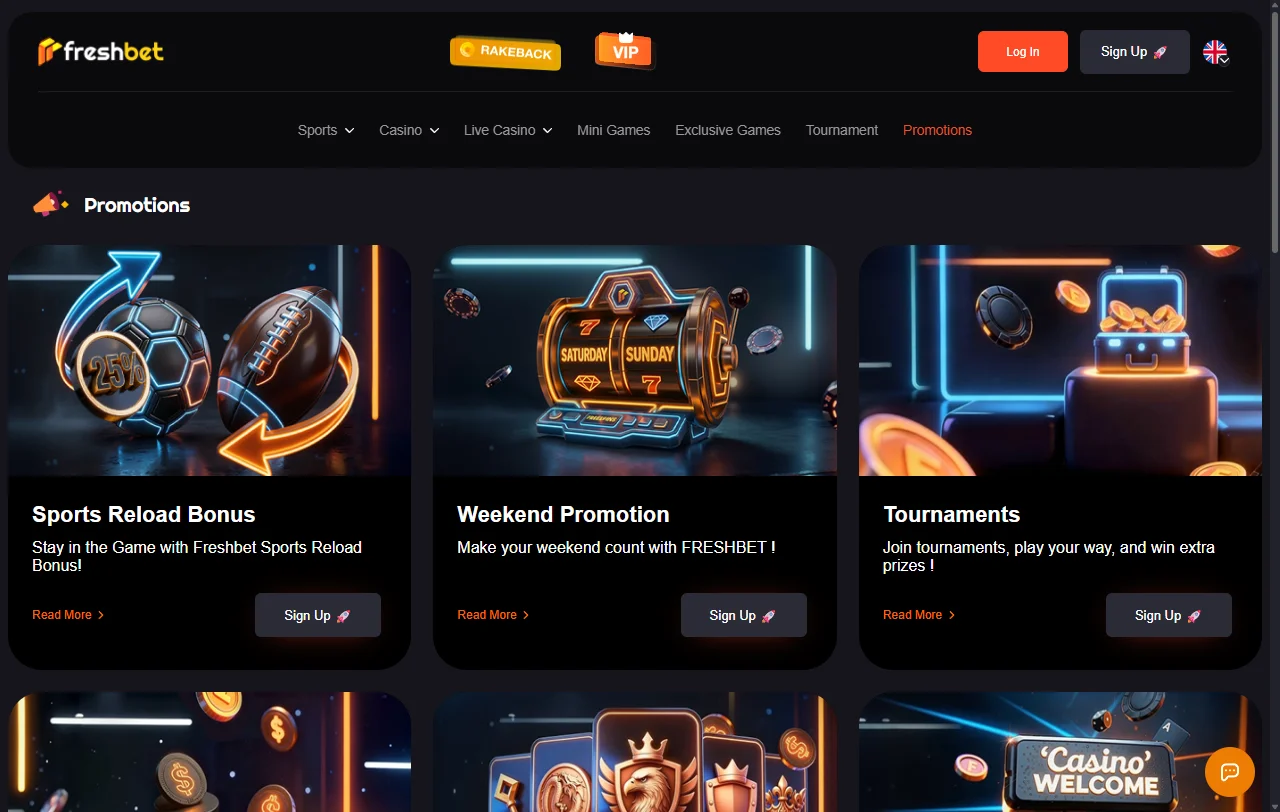 Slots mesas live proveedores Freshbet casino España catálogo